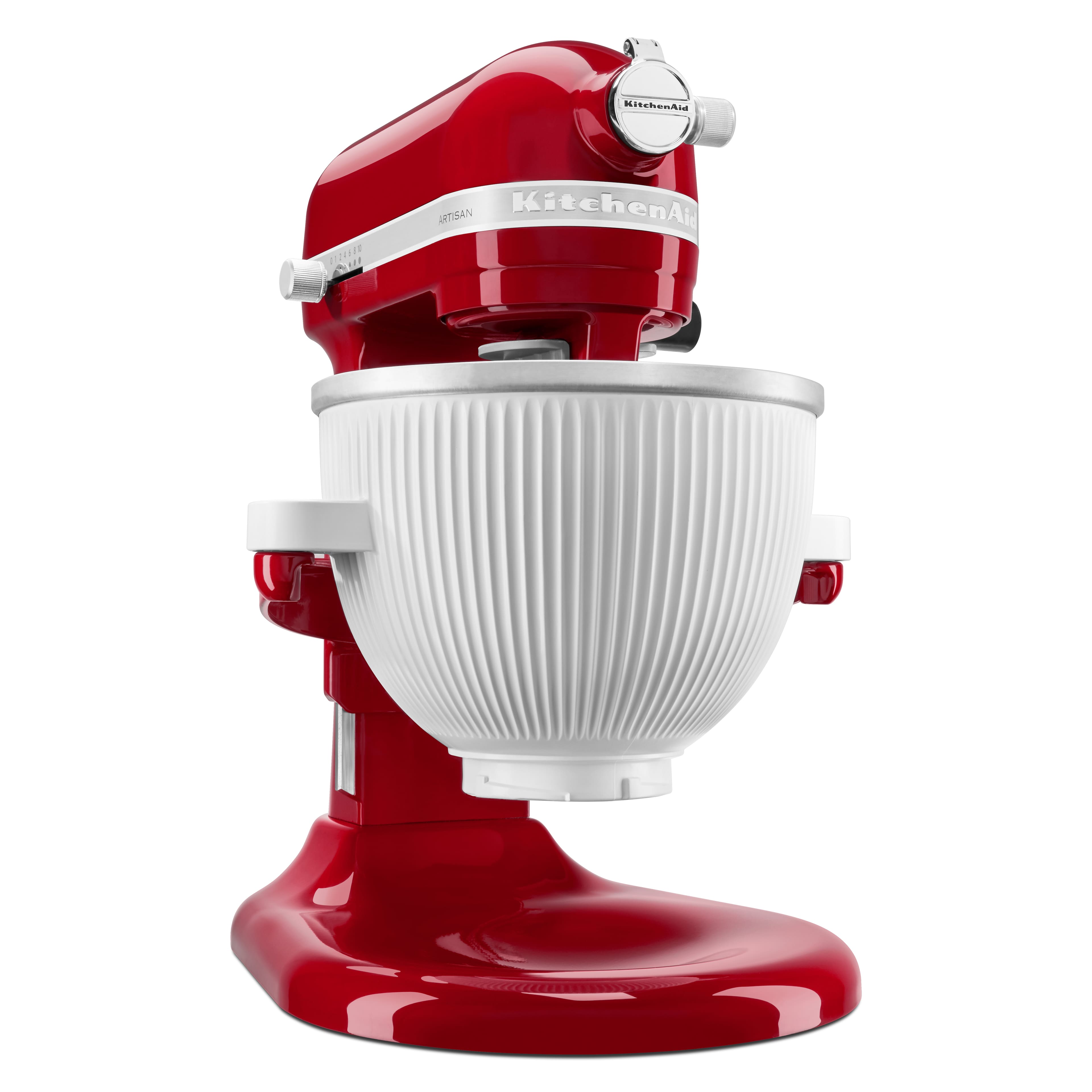 Left. KitchenAid - Ice Cream Maker Attachment, KSMICM - White.