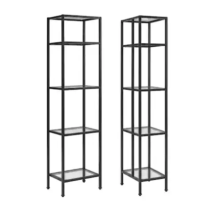 Front. Crosley Furniture - Aimee Narrow Etagere Bookcase - Oil Rubbed Bronze.
