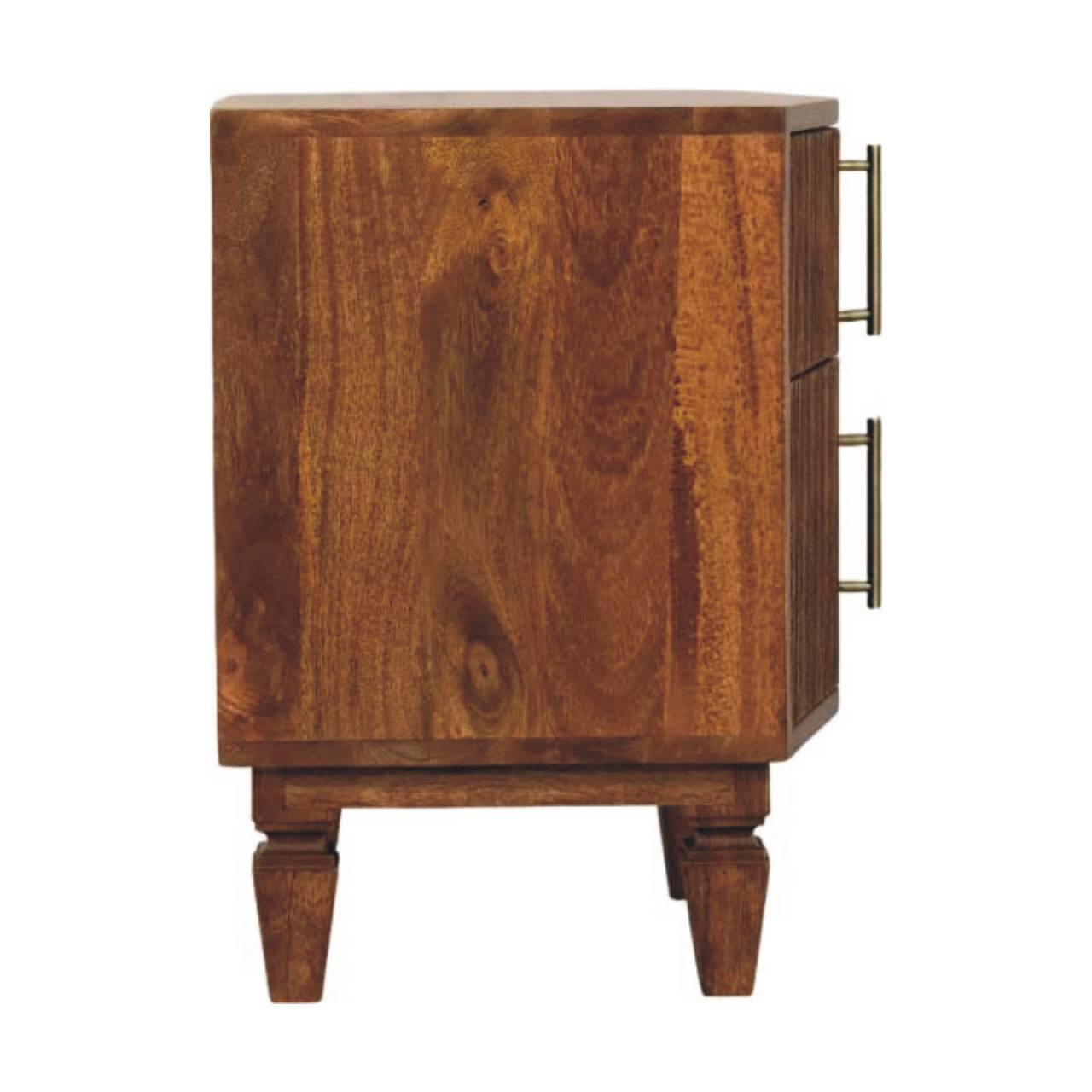 Alt View 7. Artisan Furniture - Artisan Furniture Solid Wood Louvre Bedside Unit - Brown.