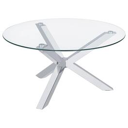 Coaster Co. of America - Kenzie Round Tempered Glass Top Cocktail Coffee Table - Chrome