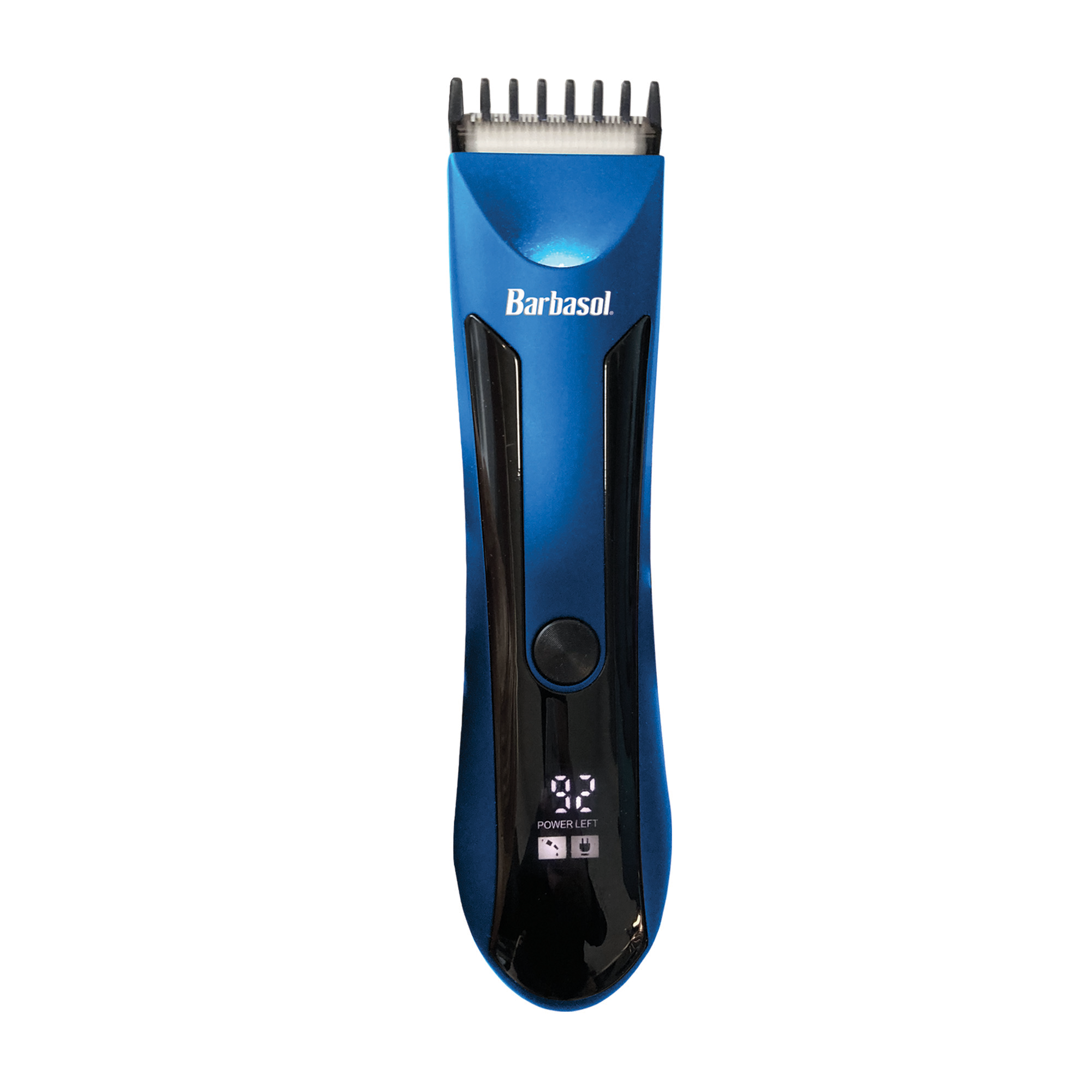 Barbasol - Men’s Stainless Rechargeable Zero-Gap T-Blade Trimmer with 3 Combs - Blue