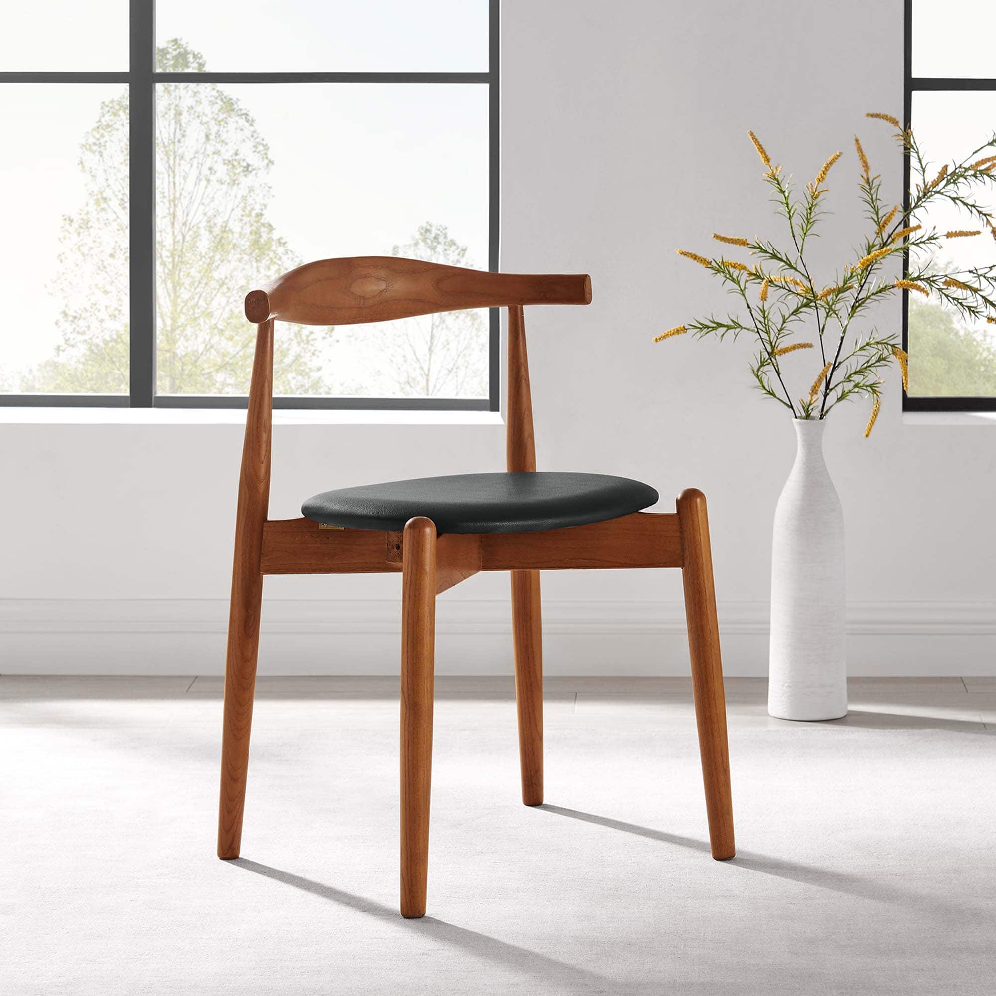 Stalwart Dining Side Chair by Modway - Dark Walnut Black