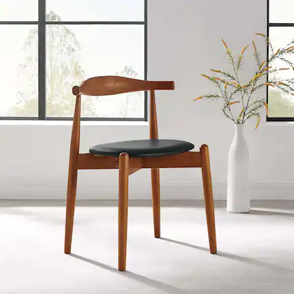 Front. Modway - Stalwart Dining Side Chair by Modway - Dark Walnut Black.
