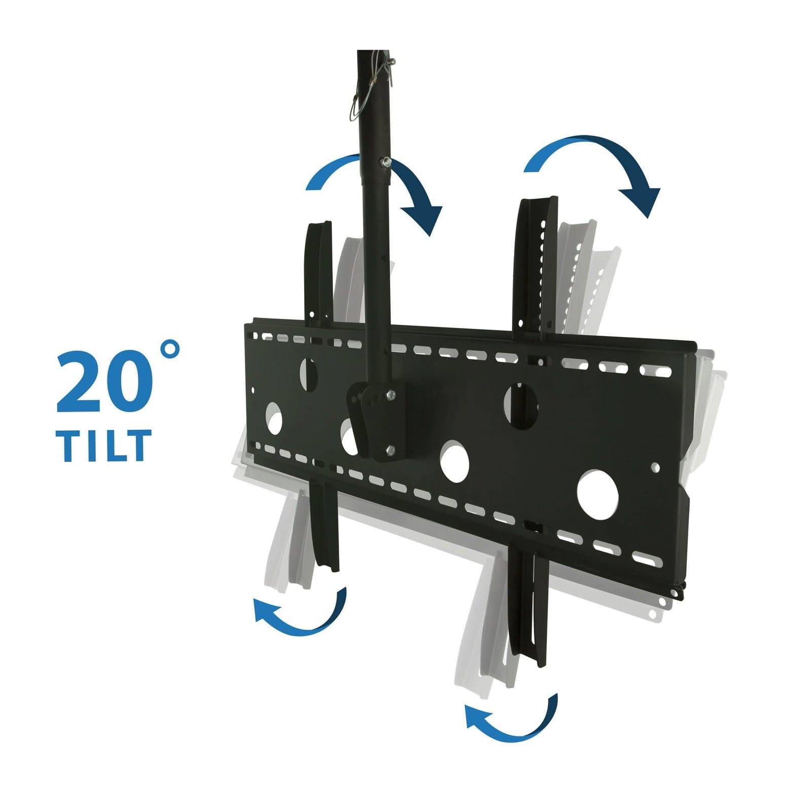 Alt View 2. Mount-It! - Full-Motion Ceiling TV Mount – Fits 32″–70″ Screens, 20° Tilt, 360° Swivel, 175 lb Capacity - Black.