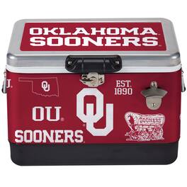 Indigo Falls - Oklahoma Sooners 36-Can Medley Metal Cooler - Silver