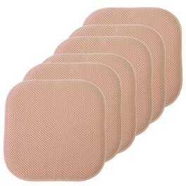 Sweet Home Collection - Honeycomb Memory Foam No Slip Back 16" x 16" Chair Pad Cushion, 6-Pack - Blush