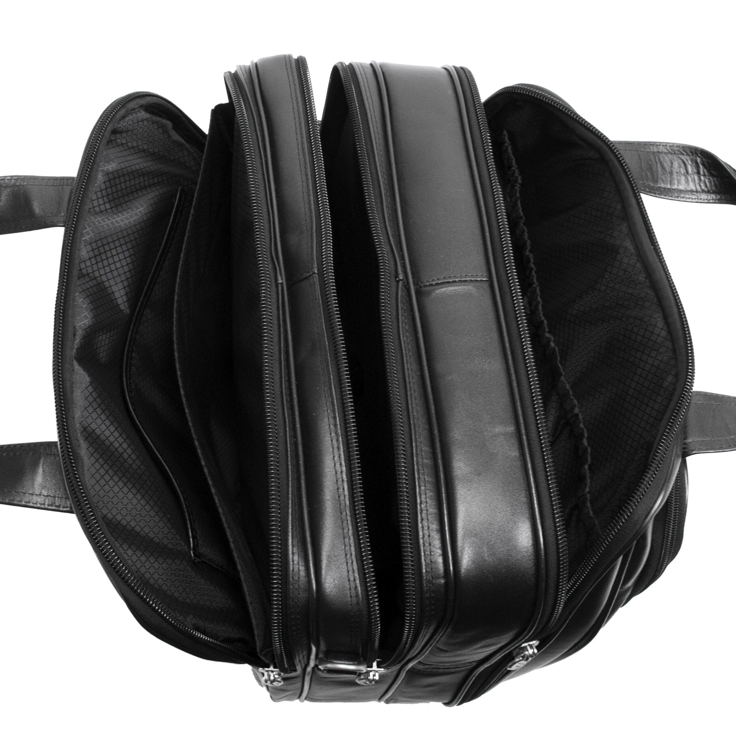 Alt View 3. McKleinUSA - 17-inch Laptop Leather Detachable Wheeled Overnight Case Removable Briefcase Chicago - Black.