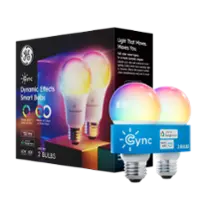 Cync A19 Dynamic Effects Smart LED Light Bulbs (2 Pack) - Color Changing - Full Color - Front_Zoom