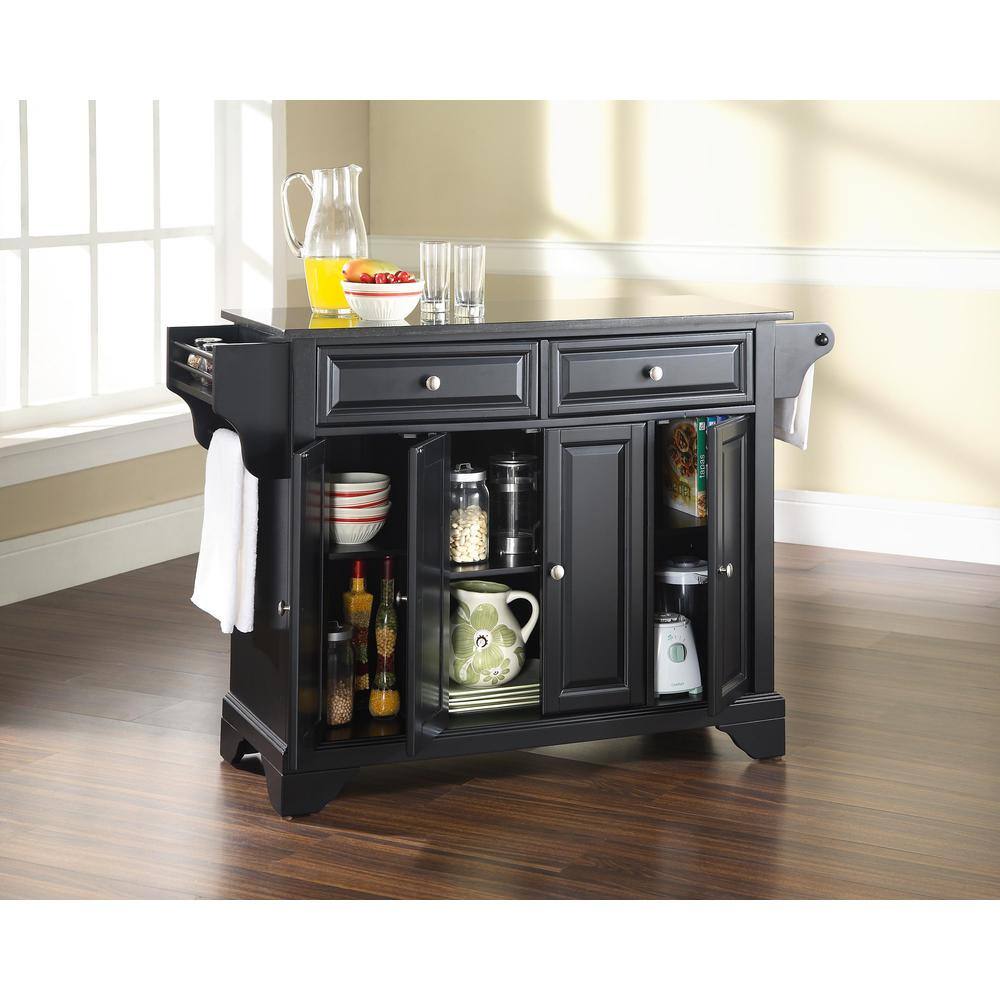 Back. Crosley Furniture - Lafayette Granite Top Full Size Kitchen Island/Cart - Black.