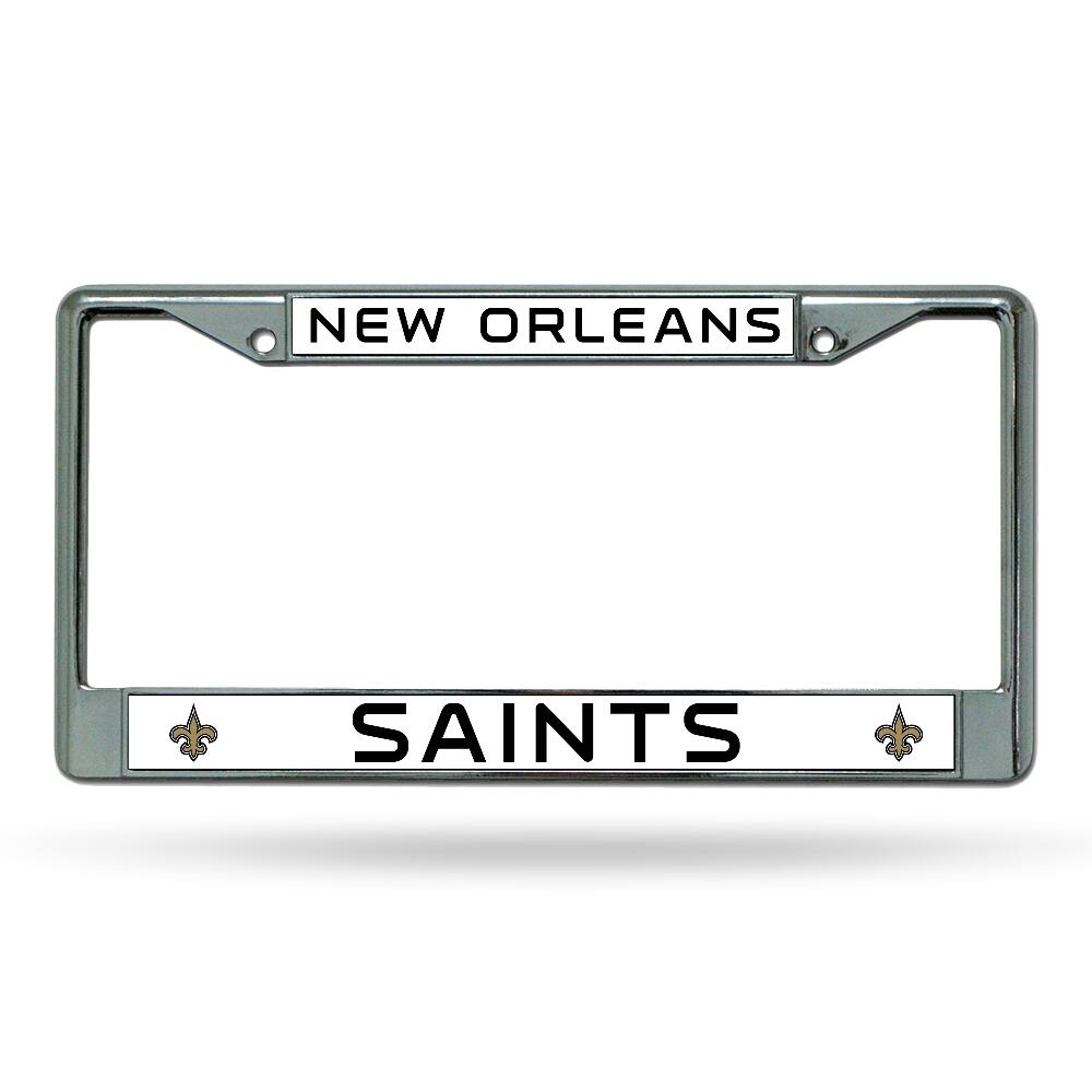 New Orleans Football Saints - 12" x 6" Standard Size - Chrome Metal License Plate Frame