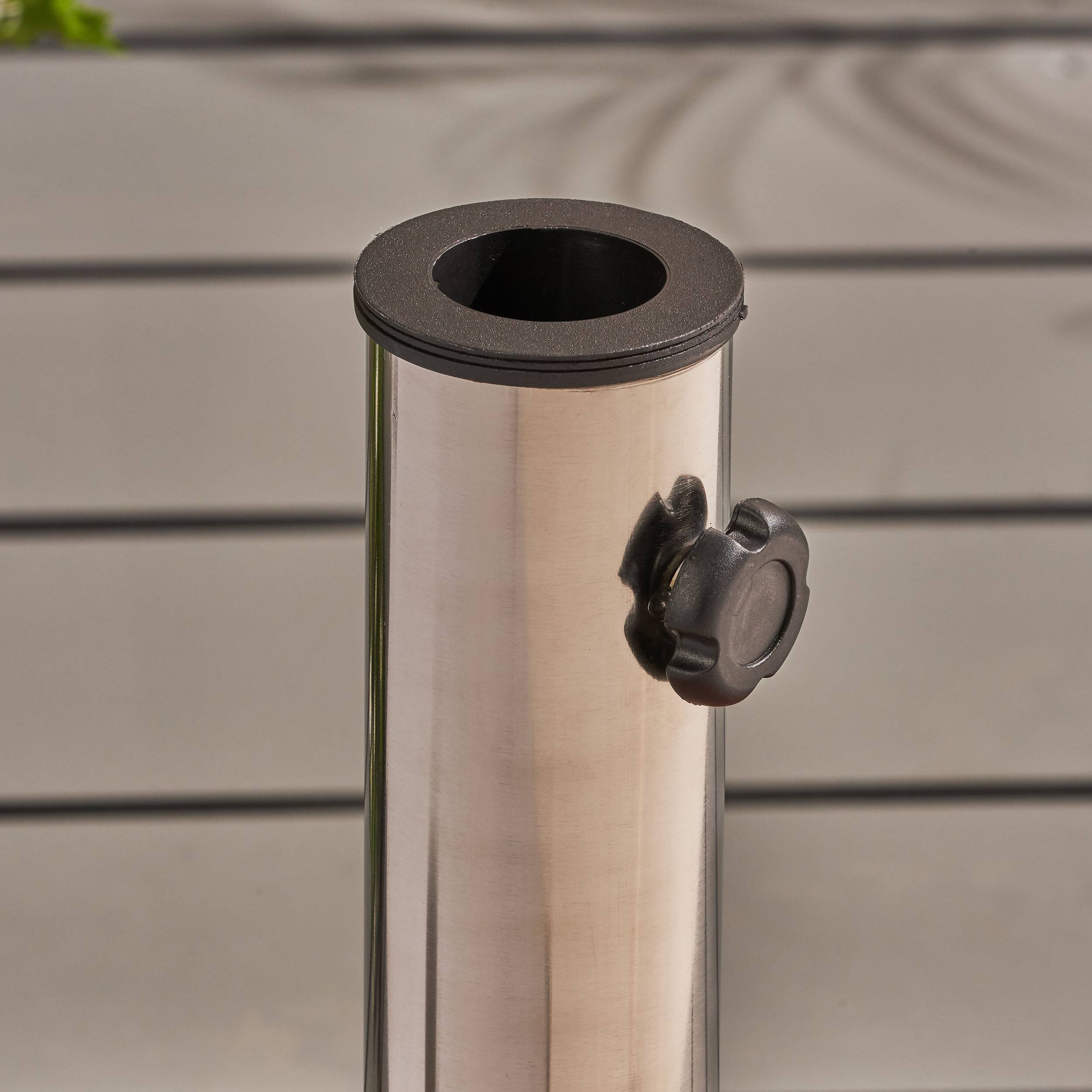 Left. Anysun - Simple Design Round High-Quality Flexible Moble Umbrella Base, Assembly Required - Terracotta.