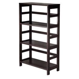 SlickBlue - Wide Wood Finish 3-Shelf Modern Storage Unit - Espresso