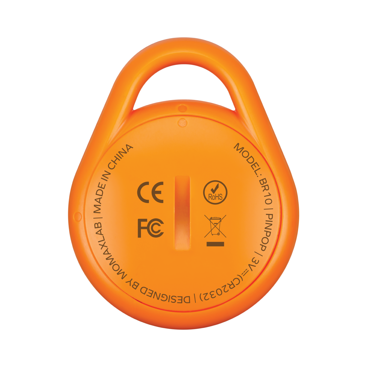 CHINA MODEL: BR10 | PINPOP - MOMAXLAB BY 3V=(CR2032) | MADE IN CHINA | CE | FC | ROHS | DESIGNED