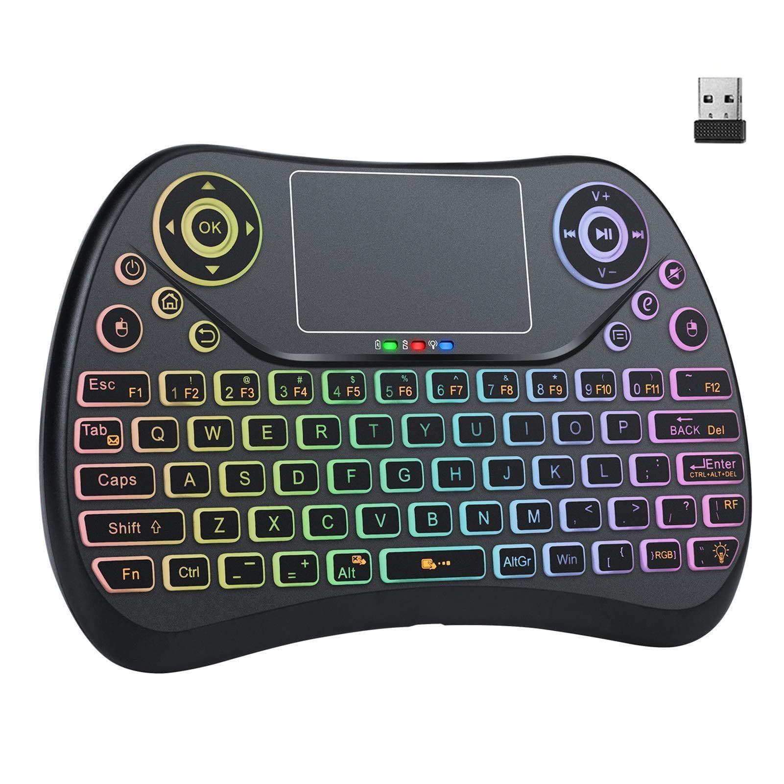 Reds Spade - Mini With Touchpad Mouse 2 Portable Handheld Qwerty Keypad Rgb Rechargeable For Android Tv Box mac pc nvidia - Default