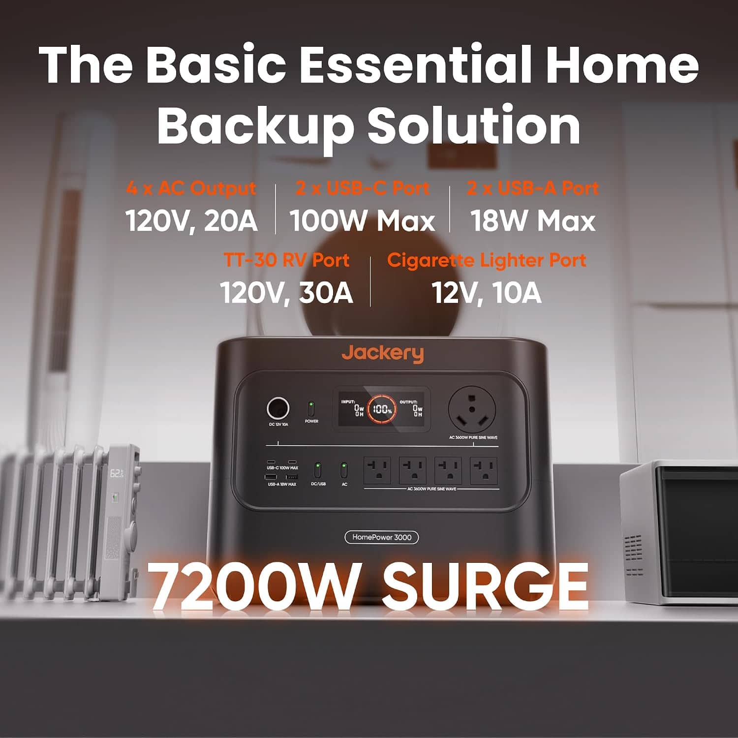 Jackery HP3000AC Solar Generator 3064Wh Portable Power Station