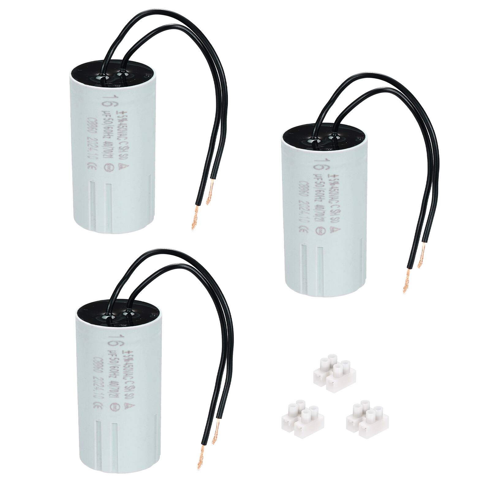 Unique Bargains - 3pcs 16uF CBB60 Running Capacitor, AC 450V 2 Wires 50/60Hz Cylinder 69x37mm for Water Pumps, Washing Machines - Gray price history on PriceWatchPro