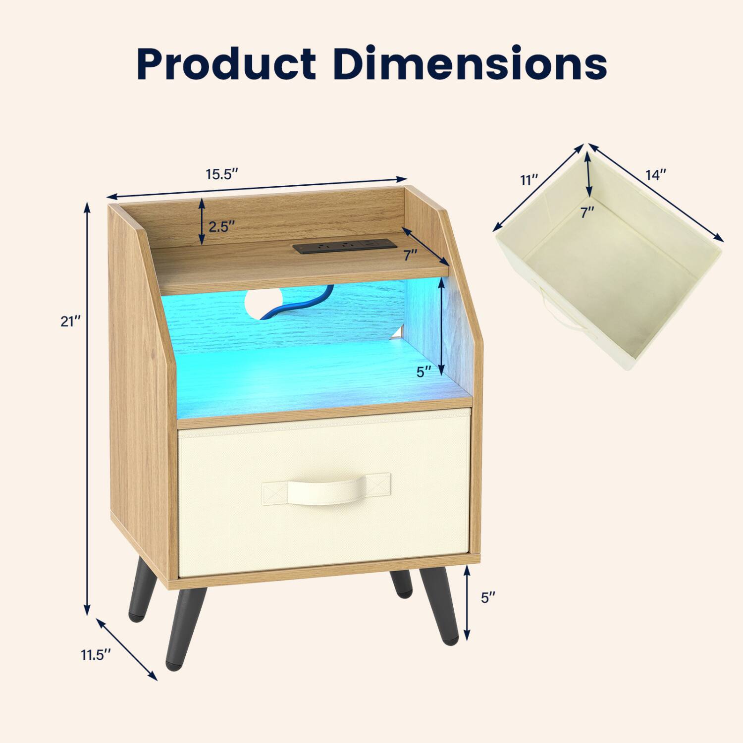 Product Dimensions
15.5"
11"
14"
2.5"
7"
7"
21"
5"
5"
11.5"