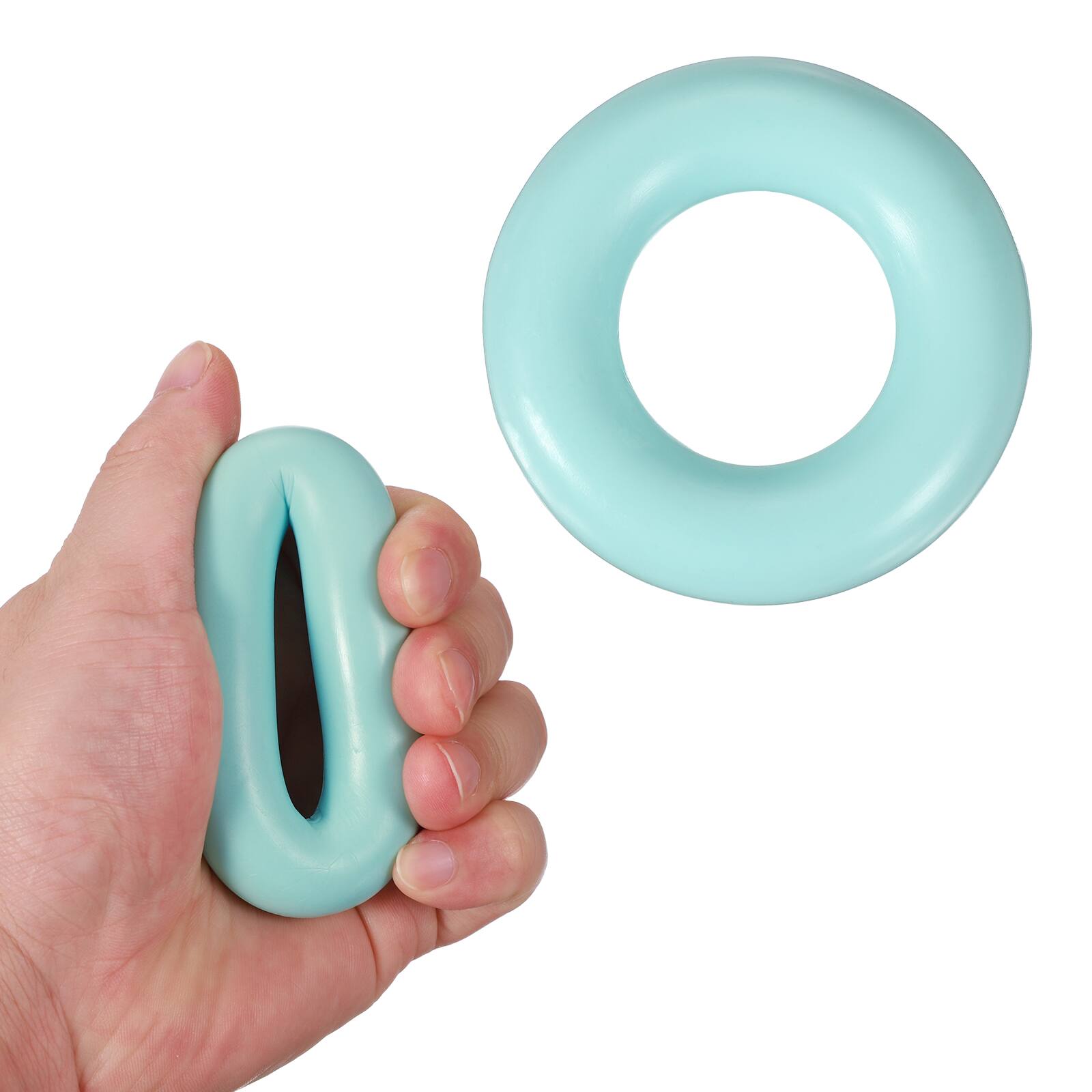 Front. Unique Bargains - Grip Strength Trainer Rings, Portable Hand Grip Strengthener Finger Forearm - For Workout Fitness, 2.8" & 20 LB - Mint Green.
