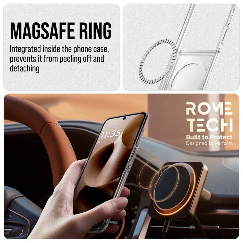 **MAGSAFE RING**  
Integrated inside the phone case, prevents it from peeling off and detaching

**ROME TECH**  
Built to Protect  
Designed to Perform