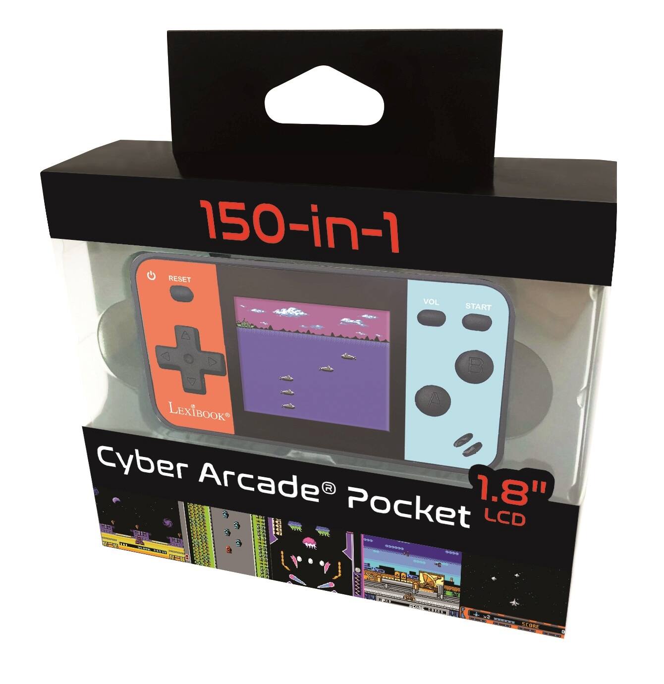 150-in-1 RESET VOL START LEXIBOOK Cyber Arcade Pocket 1.8" LCD