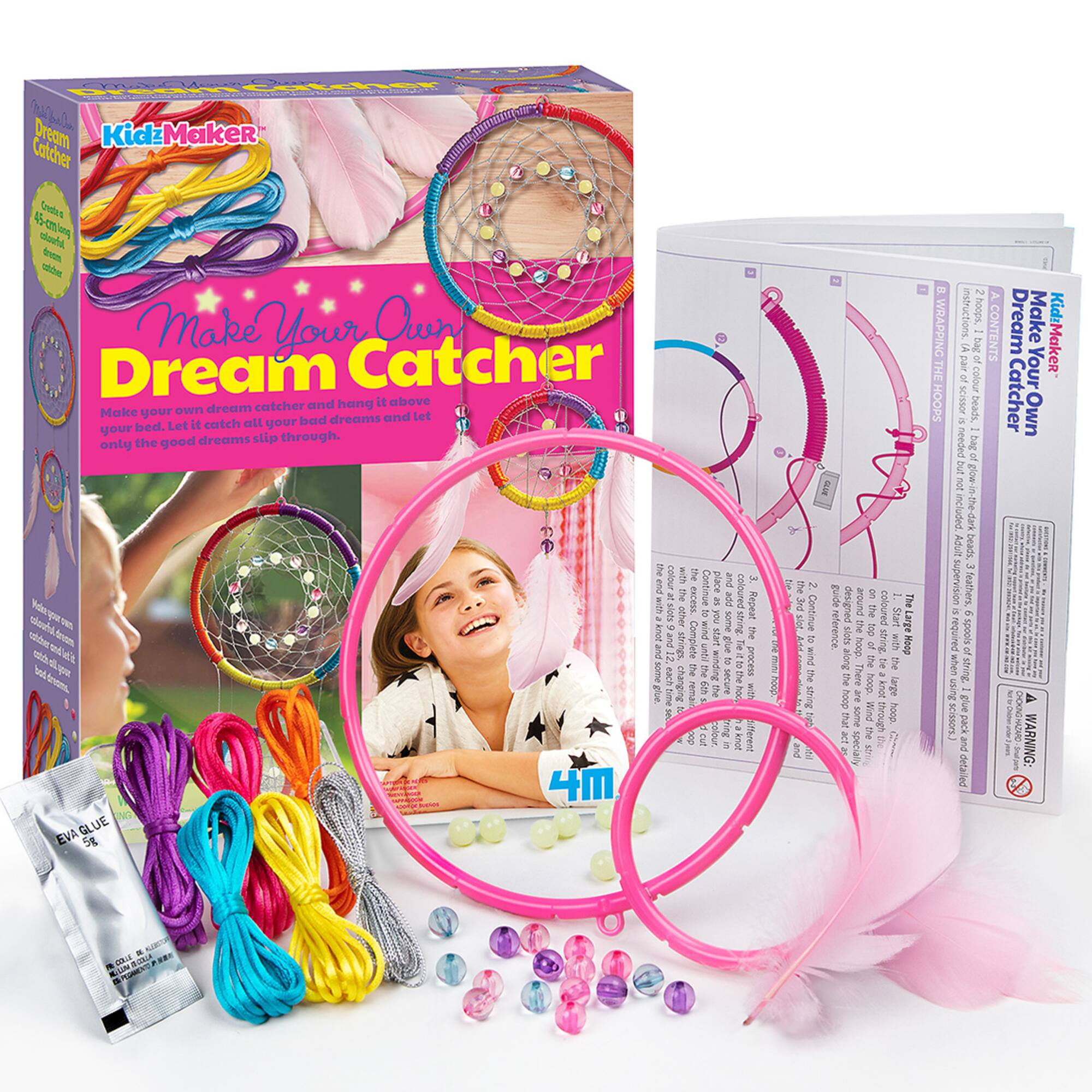 o Cotcher Dream Maker Encus 4 wod A f dde Make Your Own Dream Catcher catcher and hang is above Make own dream your dreams and Lot Let it catch all your bad your bed. the good dreams slip through. only with the colour Continue place and coloured - the PAeN 5 E Vde B alots other 8 no Repeat sisuhd TE TUSs I AY F ae tes Aeom E strings Comple R glve 7 L pur Faen rl npe I each the the winding i process frem Fue changing Nema the serure I 0 colour bring haknut Mfferent I 2 ad N apina S - bnt paudisap around coloured Continue 17 Strt JN reference Z nop Large 100 string Hoop heop 4 wind allong 2 the the There hoop lange string I knot hoopI - Wind through hoop I bns 2 specially a uenes hoops, Dream Make bag 4 CONTENTS Kid:Maker F Your i colour HOOPS scissor beach Catcher Own apaou bag L but included --4- Adult beads Supervision feathers required 0s,oodt shen string using Y pack and WARNING: detaile E