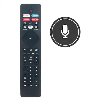 NETFLIX VDU YouTube Google Play 2 SAP ; FORMAT INFO GUIDE OPTIONS OK PREV. CH + + VOL INPUT CH 1 2 3 4 5 6 7 8 9 CC 0 . 14 . NI 4 II >