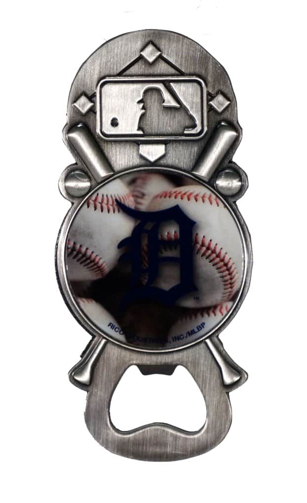Rico Industries - Detroit Baseball Tigers Party Starter Magnetic Metal Bottle Opener - Multi