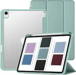 DuraSafe Cases - iPad Air 11" M3/M2 & Air 10.9" 5th/4th Gen Premium Pencil-Holder Smart Case with Tri-Fold Stand A2316 A2324 A2325 A2072 - Light Green