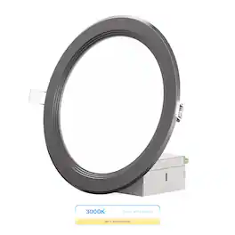 Infibrite - 6 In. Ultra-Thin Recessed LED Downlight 12W 1050LM Bright white Wet Rated, Triac Dimmable Trim 12-Pack - Black
