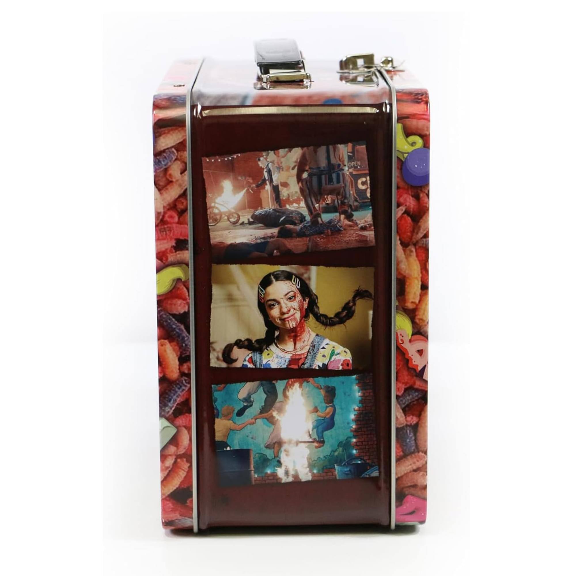 Alt View 4. Surreal Entertainment - Terrifier Tin Lunch Box with Beverage Container - Red.