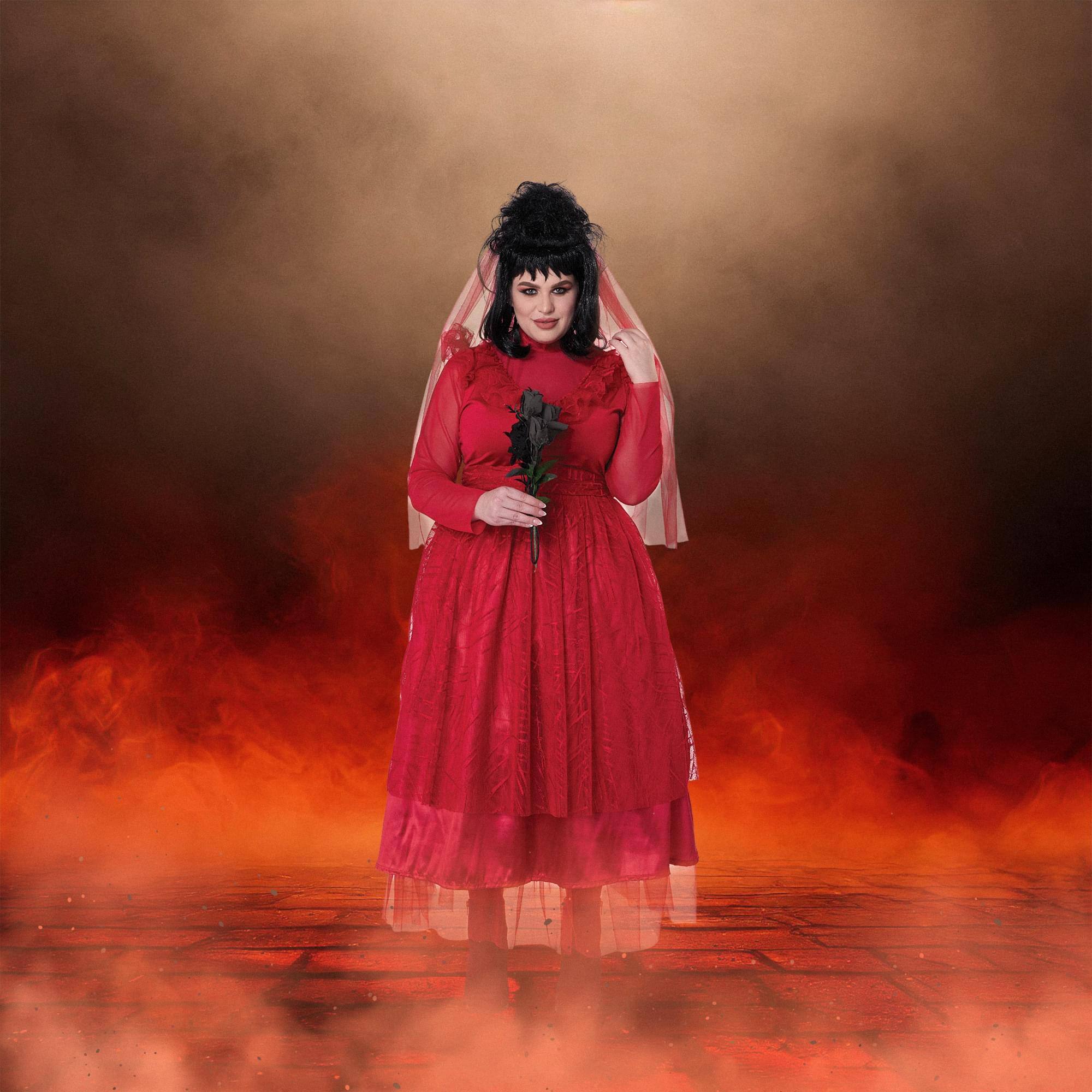 Alt View 1. California Costumes - Bride From Hell! Adult Plus Costume | 2XL - Red.