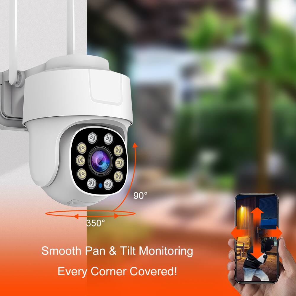 90° 350° Smooth Pan & Tilt Monitoring Every Corner Covered!