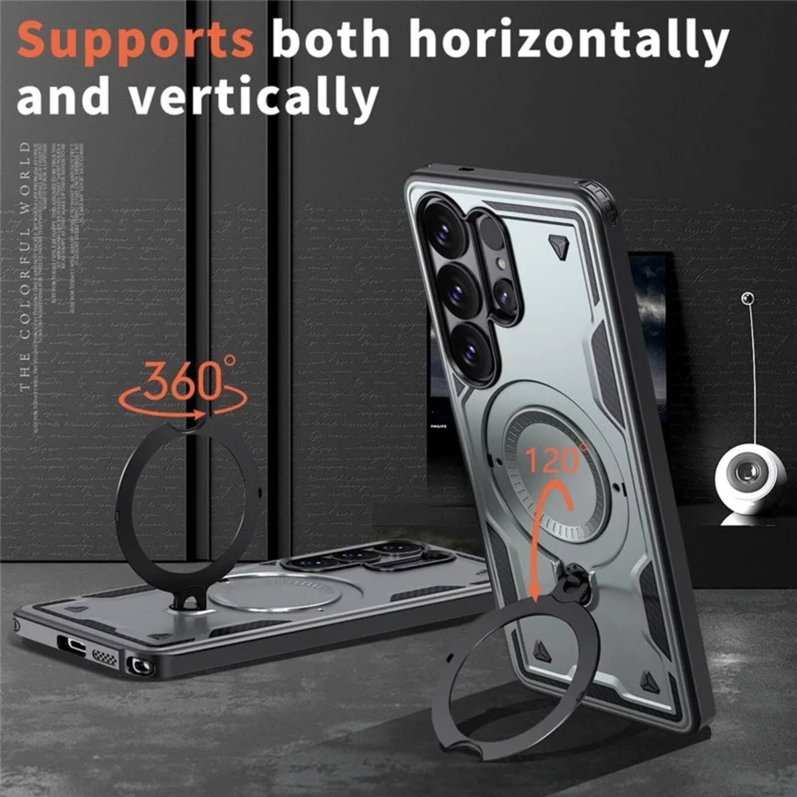 Supports both horizontally and vertically  
360°  
120°