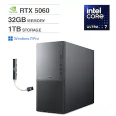 NVIDIA RTX 5060
32GB MEMORY
1TB STORAGE
Intel Core Ultra 7
Windows 11 Pro