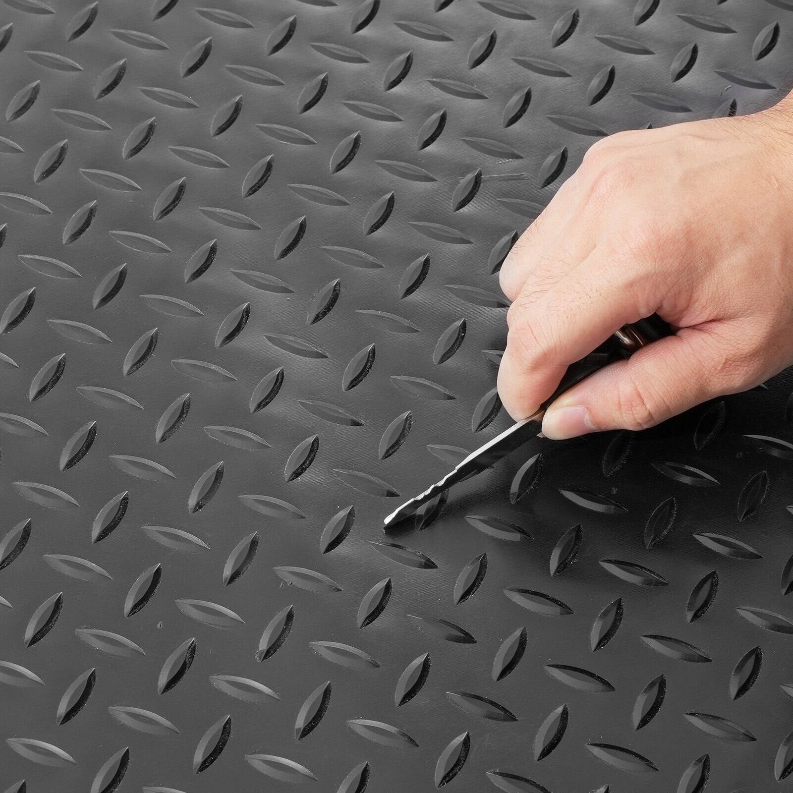Alt View 1. Glintex - 2 Rolls Garage Floor Mats 17 x 3.6 Ft PVC Waterproof Diamond Plate Garage Flooring 2.5mm Thick for Car or Workshop.