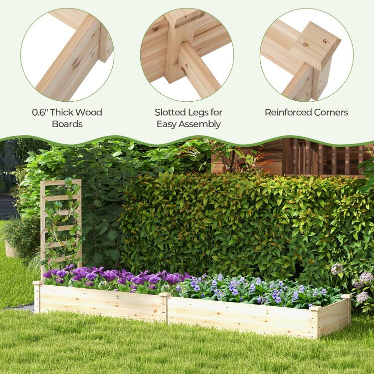 0.6" Thick Wood Boards Slotted Legs for Easy Assembly Reinforced Corners