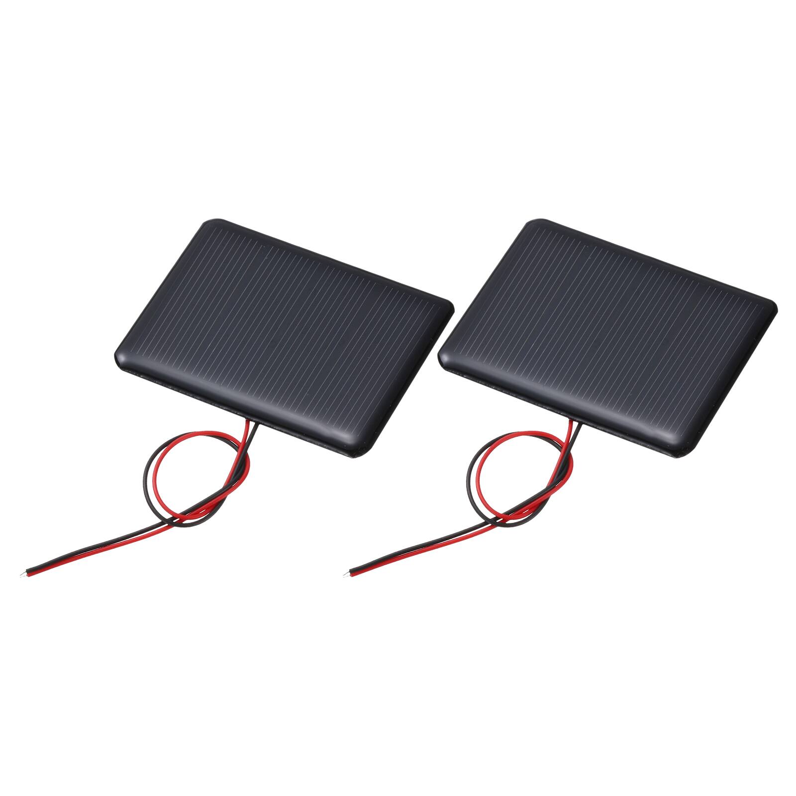 Front. Unique Bargains - 2pcs 2V 0.24W 120mA Mini Solar Panels, Polycrystalline Solar Cell with Cable for DIY Toy Charger - Black.