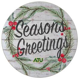 Jardine - Arkansas Tech 20'' x 20'' Season's Greetings Circle - White