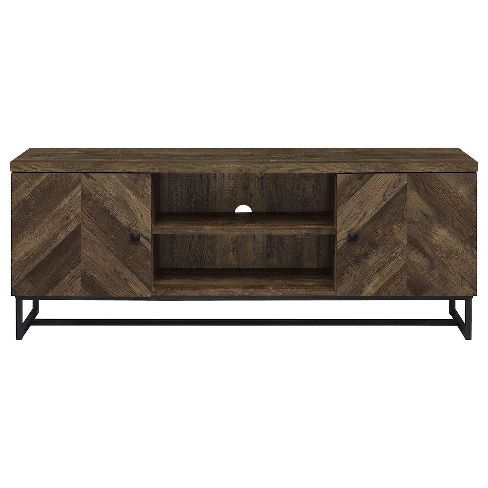 Alt View 2. Coaster Co. of America - Myles 2-door Engineered Wood 60" TV Stand Rustic Oak - Brown.