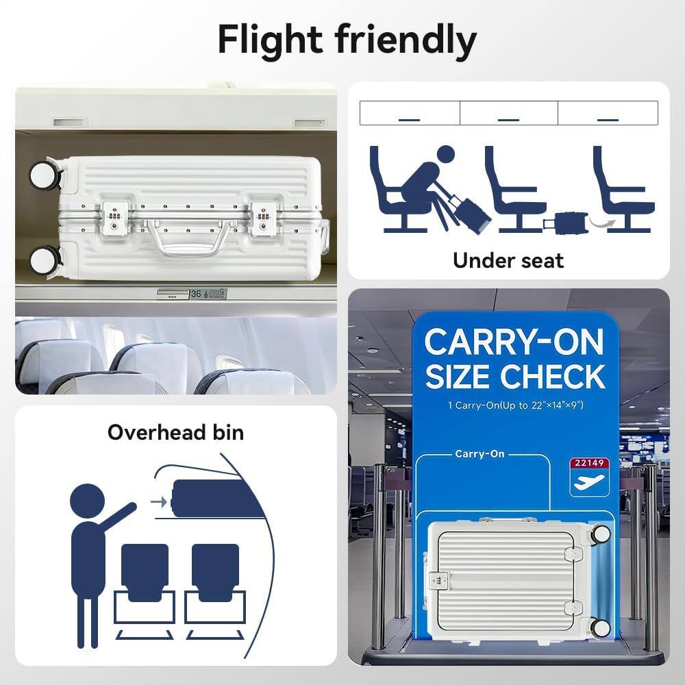 Flight friendly

Under seat

Overhead bin

CARRY-ON SIZE CHECK

1 Carry-On (Up to 22"x14"x9")

22149