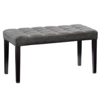 CorLiving - California Fabric Tufted Bench - Dark Grey - Angle_Zoom