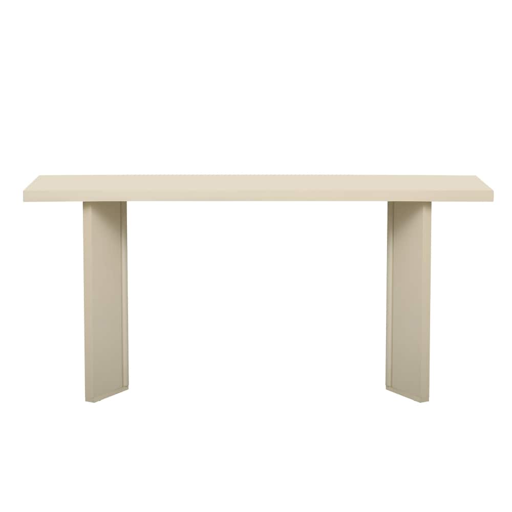Lirago - Modern Console Table with Pine Veneer Geometric Legs End Table Coffee Table 30.1"H x 15.7"D x 63"W - Beige