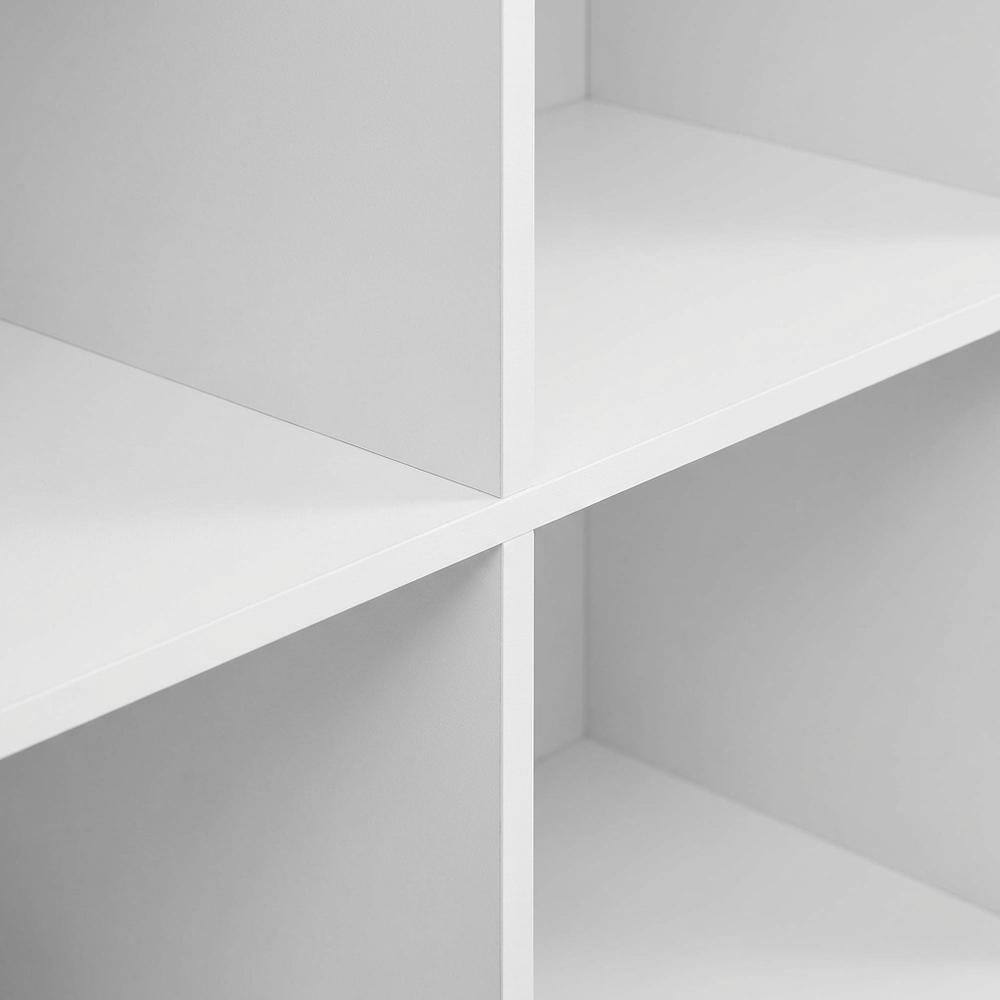 Alt View 1. FurniFact - Wooden bookcase in finish with spacious shelves for storage - White.