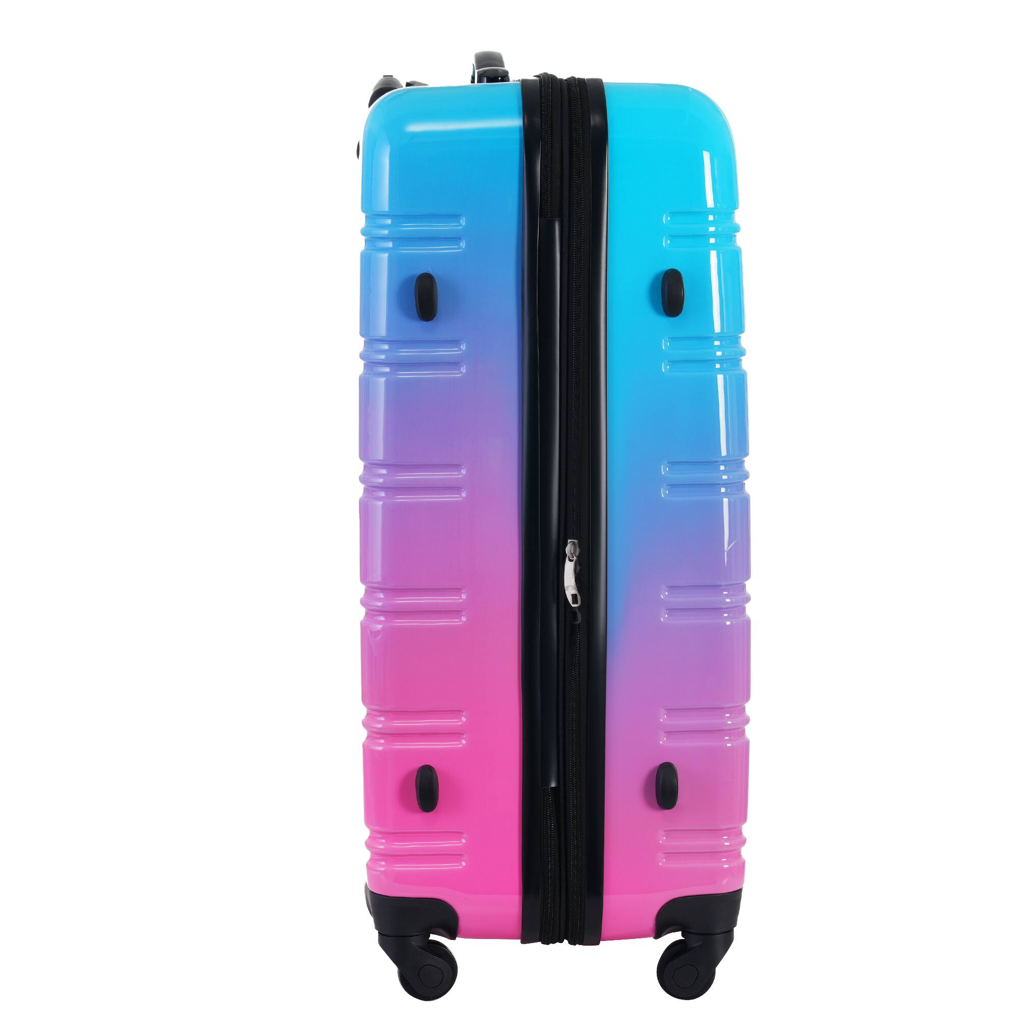 Alt View 1. APRILSOUL - Hardshell Luggage Sets 3 Piece Gradient Color Expandable Suitcase with Spinner Wheels and TSA Lock Blue and Red - Blue and Red.