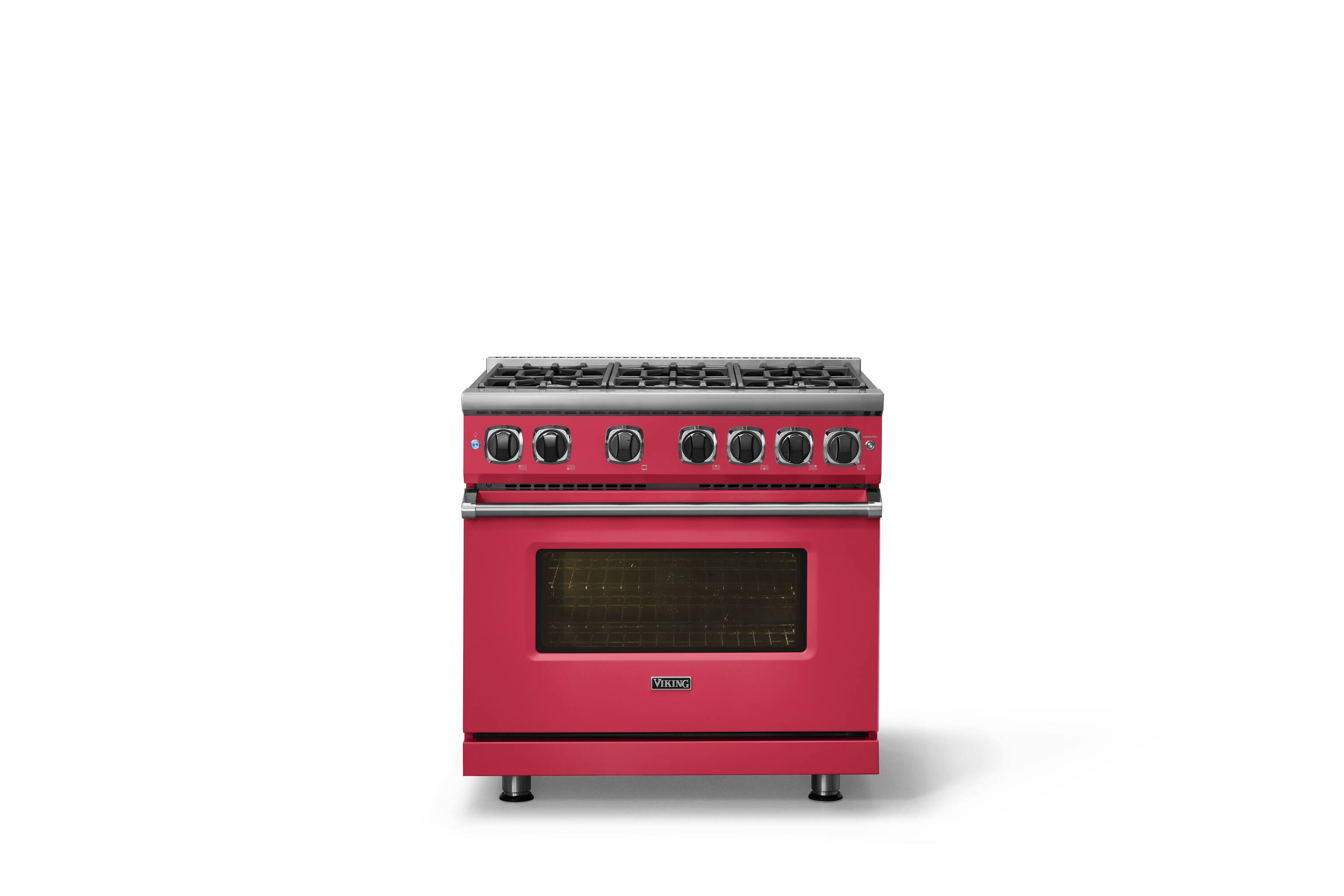 Alt View 2. Viking - Pro 7 Series 5.6 Cu. Ft. Freestanding Sealed 4 Burner Gas Convection Range - Valentine - Valentine.