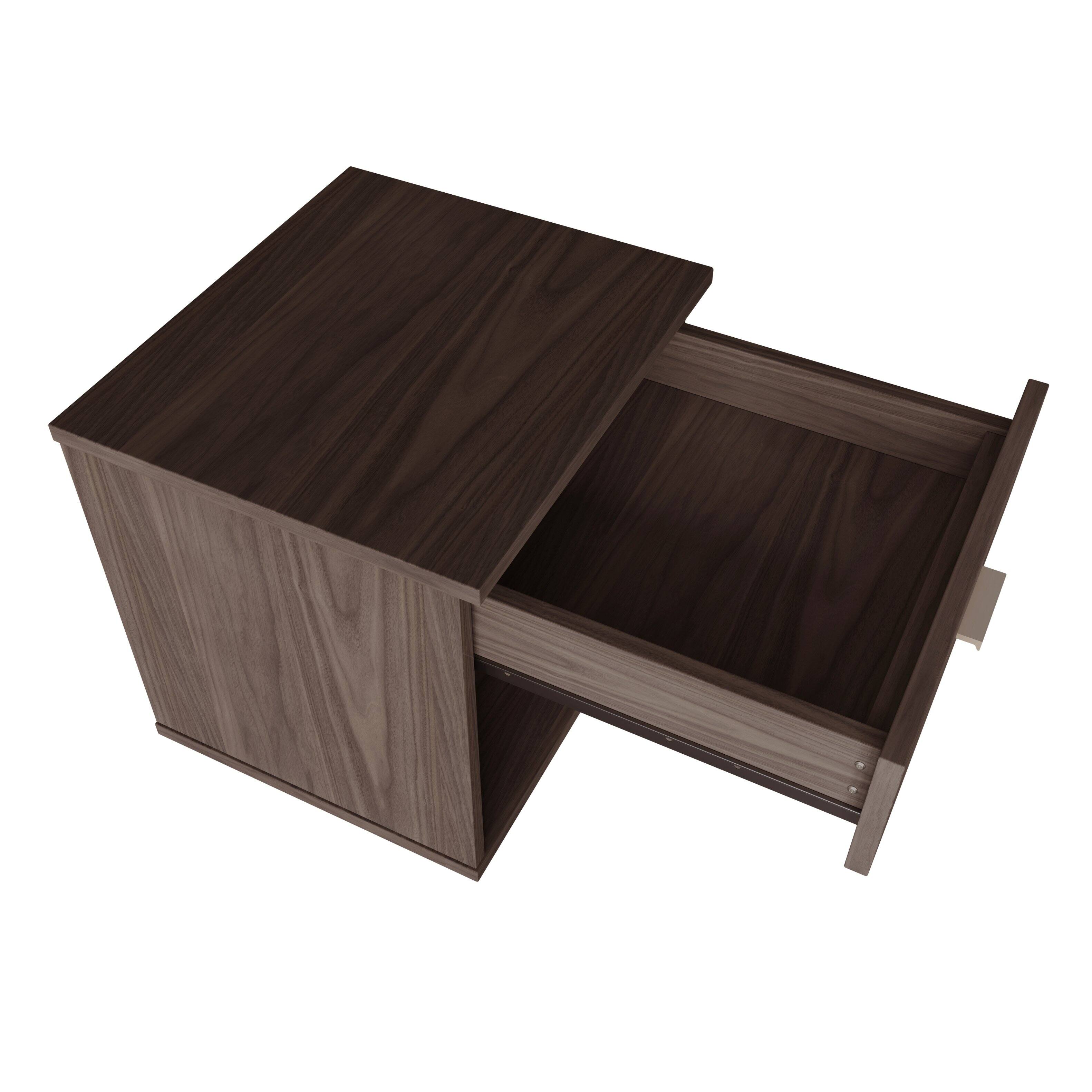 Alt View 5. Boyd Sleep - Boyd Sleep Novara Low Profile One Drawer Nightstand - Walnut.
