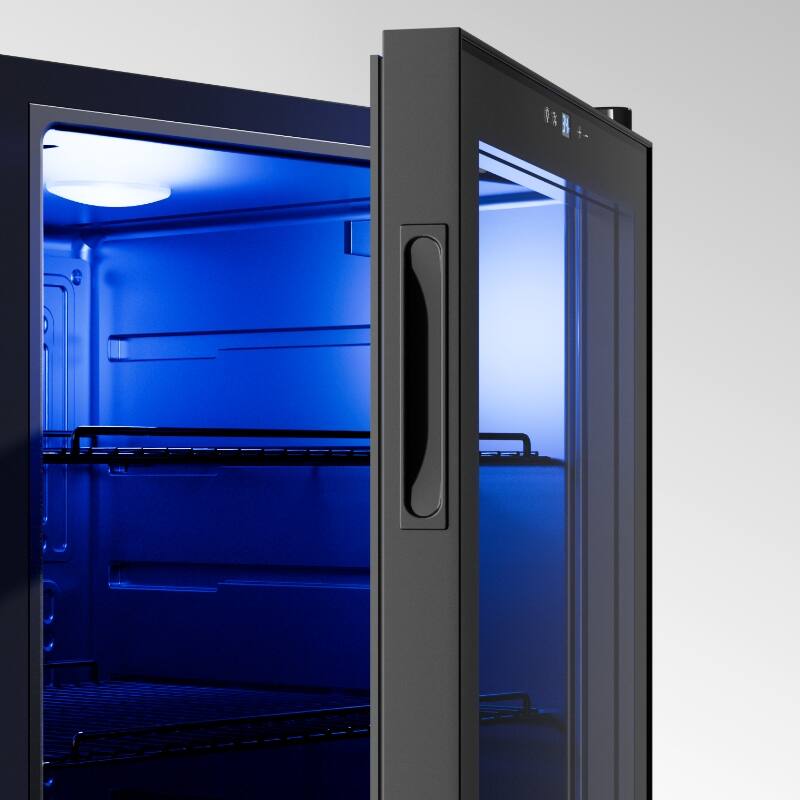 Alt View 2. Yeego - Yeego 65 Can Beverage Refrigerator Cooler, 1.63 cu.ft. Mini Beverage Fridge with Glass Door for Home/Dorm, Black - Black.