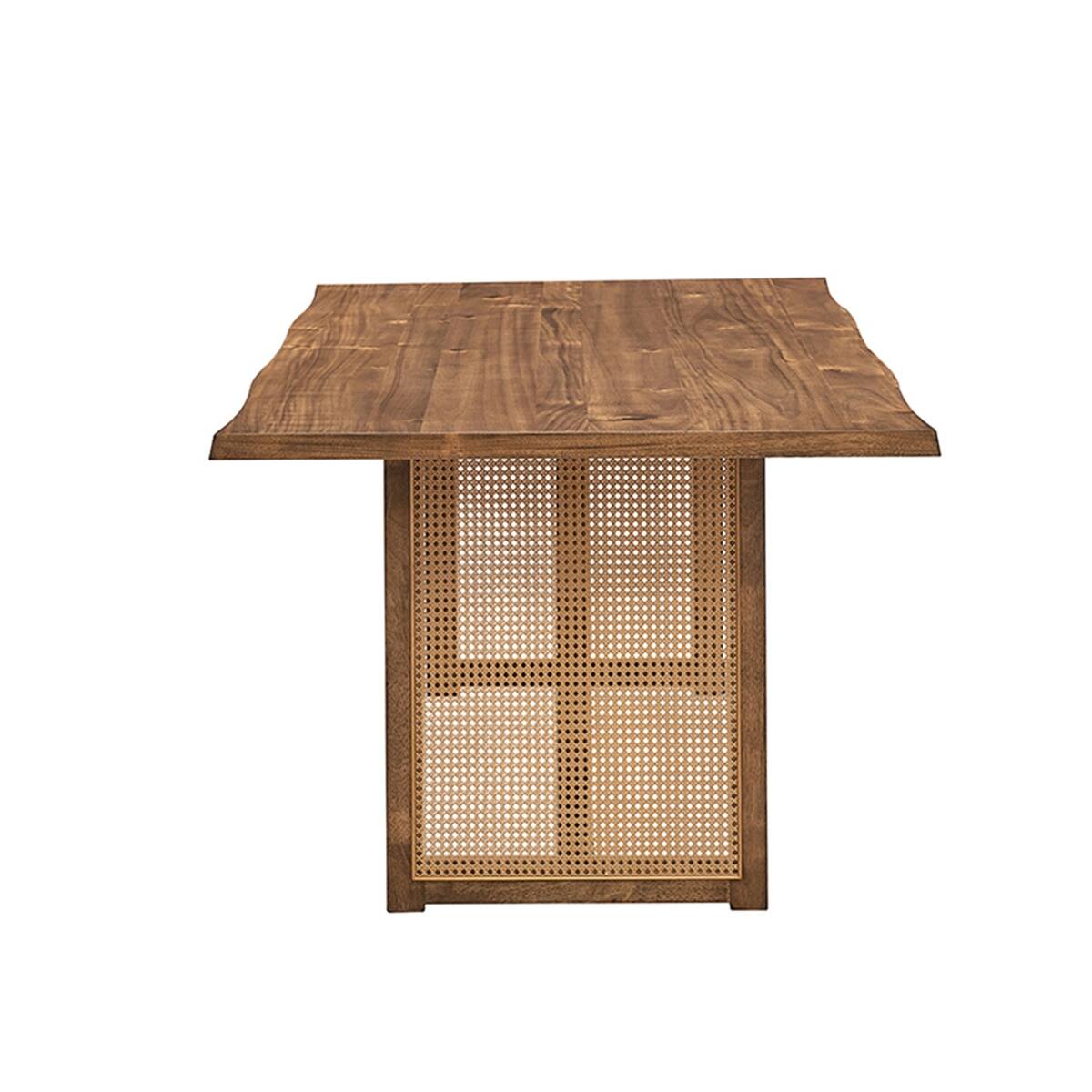 Loheer Wave Edge Dining Table, Natural Rectangular Table for Six Oak ...