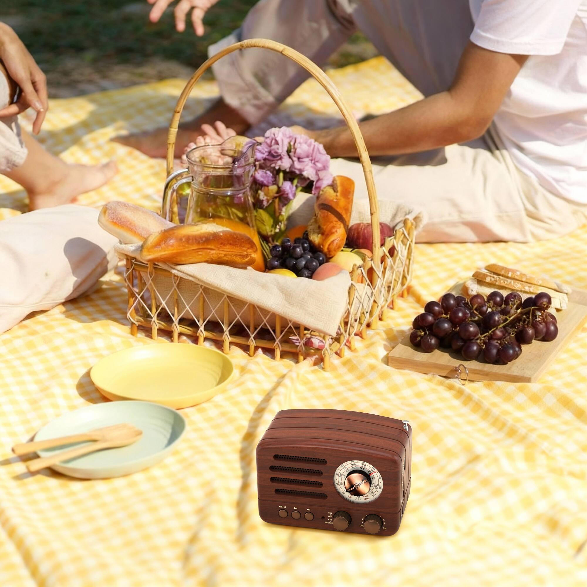 Alt View 8. Topteng - Retro Bluetooth Speaker, AM/FM/SW Radio with USB/TF Card Playback, Portable Vintage Wireless Music Player, 5W.