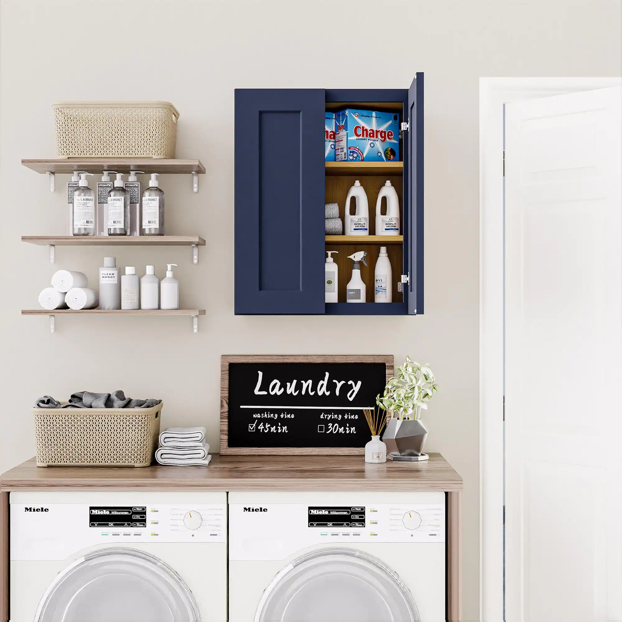 P 2  
Charge: -  
1 -- ne - i: .. -  
Laundry washing time: 45min  
drying time: 30min  
in Miele Hiche Micle HEL